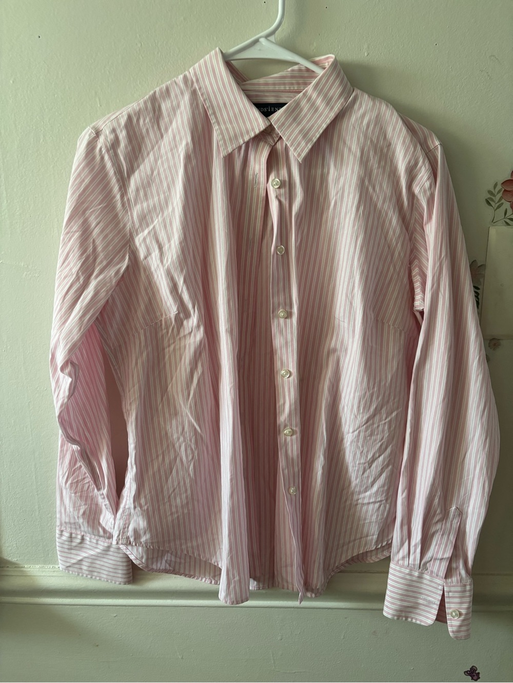 Lands' End Pink Striped Men's Dress Shirt